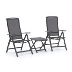 R&S Design Capri/Bova Balkonmöbel-Set 3-teilig verstellbar