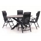 Forza Capri/Fidenza oval 180 cm Gartenmöbel-Set 5-teilig verstellbar