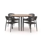 Manifesto Belpasso/Falcade ø 115 cm Gartenmöbel-Set 5-teilig stapelbar