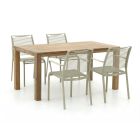 Apple Bee Hawaii/ROUGH-S 160 cm Gartenmöbel-Set 5-teilig stapelbar