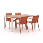 Forza Narni/Fidenza 160 cm Gartenmöbel-Set 5-teilig stapelbar