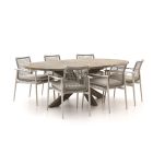 Bellagio Pizzoli/ROUGH-Y Ellips 240 cm Gartenmöbel-Set 7-teilig stapelbar