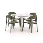 Bellagio Valli/Sora 90 cm Gartenmöbel-Set 5-Teilig Stapelbar