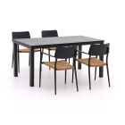 Bellagio Cino/Menzano 160 cm Gartenmöbel-Set 5-teilig stapelbar