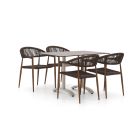 Manifesto Belpasso/Lisio 120 cm Gartenmöbel-Set 5-teilig stapelbar