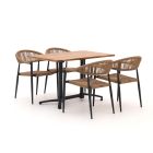 Manifesto Belpasso/Canzo 120 cm Gartenmöbel-Set 5-teilig stapelbar