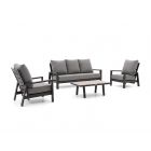 Tierra Outdoor Musone Sessel-Sofa Lounge-Set 4-teilig 5-Sitzer verstellbar