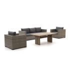 Forza Giotto/ROUGH-L 160 cm Esstisch Lounge-Set 4-teilig