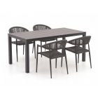 Manifesto Belpasso/Menzano 160 cm Gartenmöbel-Set 5-teilig stapelbar