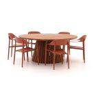 Bellagio Valli/Santa Severina ø 180 cm Gartenmöbel-Set 7-teilig stapelbar