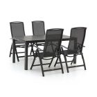 R&S Design Capri/Fidenza 160 cm Gartenmöbel-Set 5-teilig verstellbar