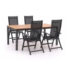 Bellagio Trappeto/Linosa 180cm dining tuinset 5-delig verstelbaar