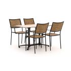 Forza Artone/Canzo 120 cm Gartenmöbel- Set 5-teilig stapelbar
