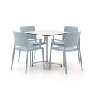 Forza Sile/Canzo 80 cm Gartenmöbel-Set 5-teilig stapelbar klappbar