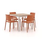 Forza Sile/Fidenza 90 cm Gartenmöbel-Set 5-teilig stapelbar