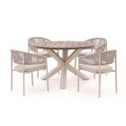 Bellagio Panaro/ROUGH-Y ø 120 cm Gartenmöbel-Set 5-teilig stapelbar