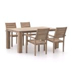 ROUGH-S/ROUGH-X 180 cm Gartenmöbel-Set 5-teilig stapelbar
