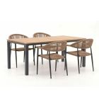 Manifesto Belpasso/Linosa 180 cm Gartenmöbel-Set 5-teilig stapelbar