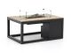 Cosiraw Lounge Feuertisch 120x80x55 cm - Charcoal (Tischplatte = Old Teak Greywash) (inkl. Glas)
