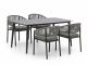 Bellagio Panaro/Sora 160 cm Gartenmöbel-Set 5-teilig stapelbar