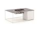 Cosidesign Line Lounge Feuertisch 120x80x47cm - White (Tischplatte = Dekton Kelya)