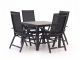 Bellagio Avenza/Fidenza 90 cm Gartenmöbel-Set 5-teilig verstellbar
