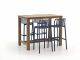 Forza Cali/ROUGH-X 135 cm Gartenbar-Set 5-teilig stapelbar