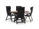 Bellagio Fermo/Fidenza oval 180 cm Gartenmöbel-Set 5-teilig verstellbar