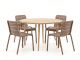 Forza Narni/ROUGH-K ø 115 cm Gartenmöbel-Set 5-teilig stapelbar