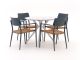 Bellagio Cino/Sora ø 90 cm Gartenmöbel-Set 5-teilig stapelbar