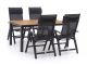 Bellagio Avenza/Fidenza 160cm dining tuinset 5-delig verstelbaar