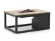 Cosiraw Lounge Feuertisch 120x80x55 cm - Charcoal (Tischplatte = Old Teak Greywash)