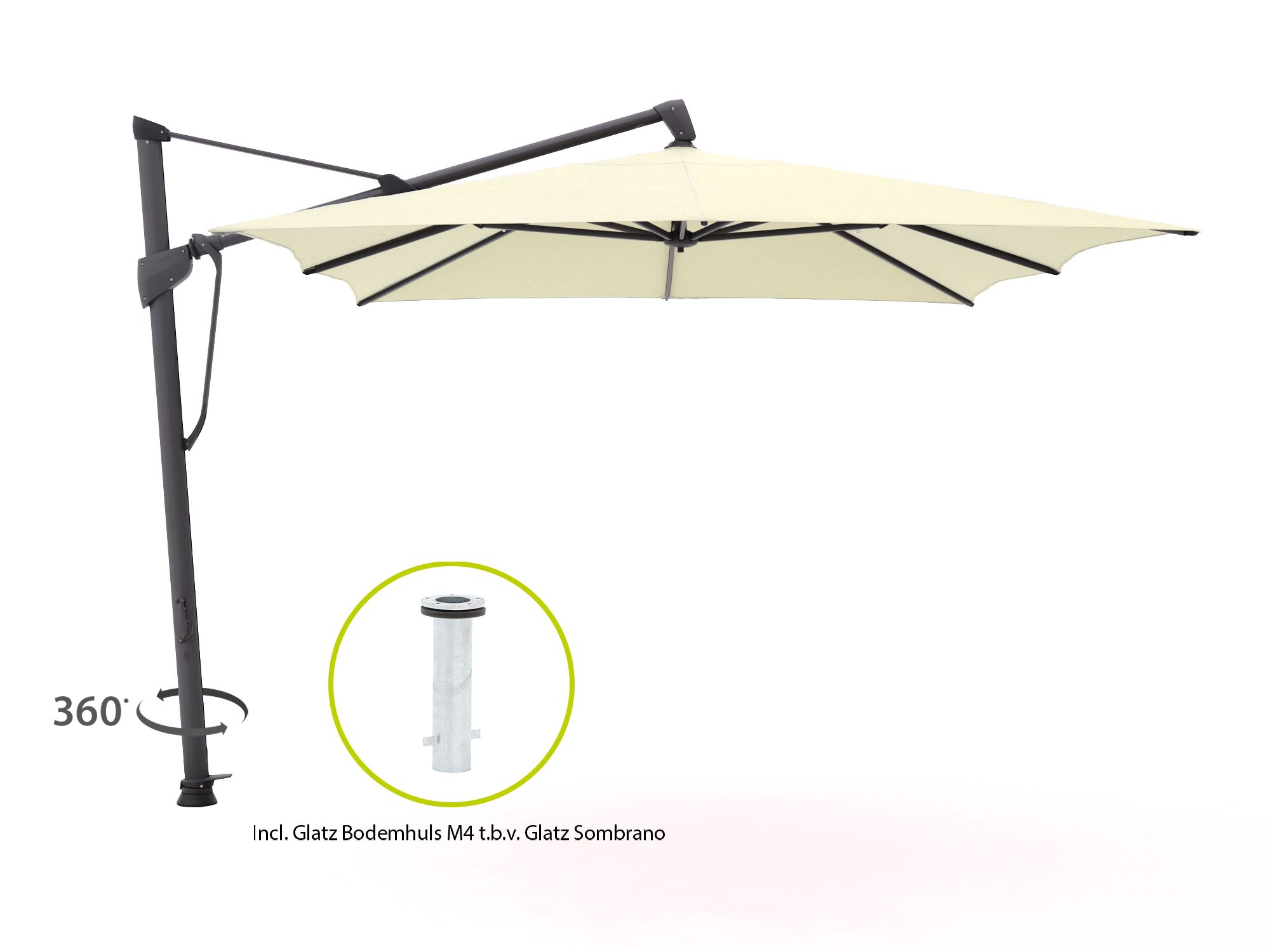 Glatz Sombrano S+ Easy Ampelschirm 400x300cm