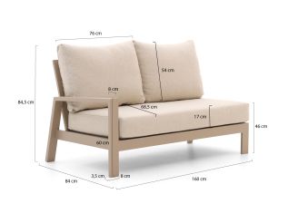 Tierra Outdoor Musone Loungeelement rechter Arm 160 cm