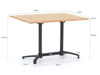 Bellagio Canzo Klapptisch 140x80x75cm - Teakholz