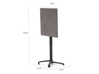 Bellagio Canzo Klapptisch 70x70x73/109 cm verstellbar - Kunststoff