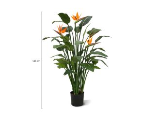 Designplants Strelitzia Kunstpflanze (h: 145 cm) - Orange für Topfgröße L