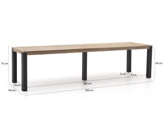 Manifesto Matese/ROUGH-S 300 cm Gartenmöbel-Set 9-teilig