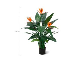 Designplants Strelitzia Kunstpflanze (h: 115 cm) - Orange für Topfgröße M