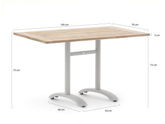 Bellagio Lisio Gartentisch 140x80x75 cm - Teakholz