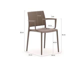 Forza Sile/Canzo 70 cm Gartenmöbel-Set 3-teilig verstelbar