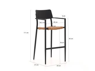 Bellagio Cino 175 cm Gartenbar-Set 5-Teilig Stapelbar