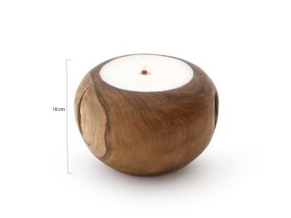 Tierra Outdoor Kerze Rund niedrig ø 18 cm - Teak