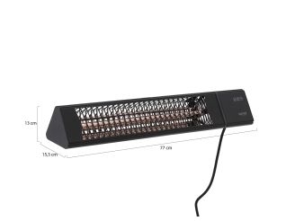 Sunred Dark Smart Wand Heizstrahler triangel 2500 Watt - Black