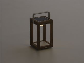 SUNS Tom Solar-Laterne 16x17x28 cm - Natural Teak/Matt White