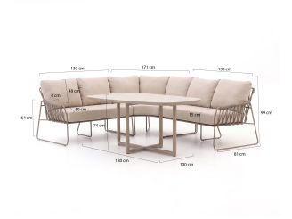 Tierra Outdoor Rivera Dining Lounge-Set 3-teilig