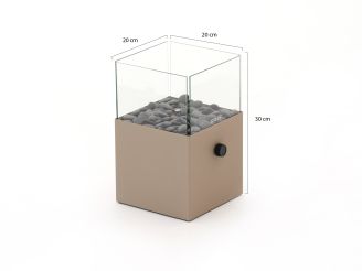 Cosiscoop Square Tischkamin 20x20 cm (h: 30 cm) - Sandy Beige