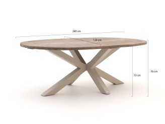 Intenso Cameri/ROUGH-Y Ellips 240 cm Gartenmöbel-Set 7-teilig