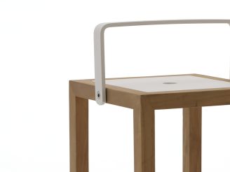 SUNS Sam Laterne 20x22x53 cm - Natural Teak/Matt White
