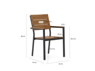 Bellagio Fidenza 160 cm Gartenmöbel-Set 5-teilig stapelbar